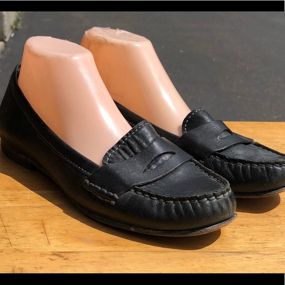 Cole Haan Pinch Maine Classic Woman’s Black Leather Slip On Loafers Shoes